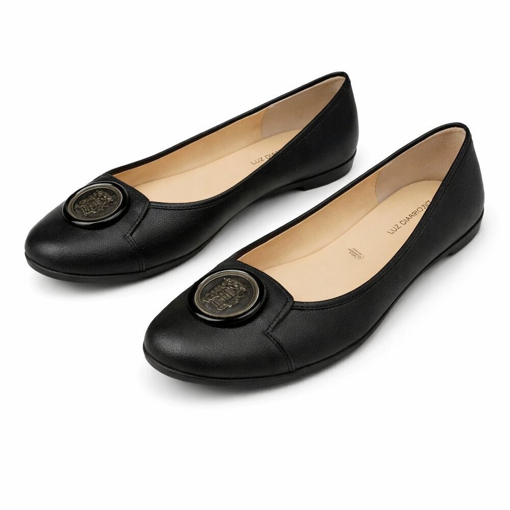 LIZ CLAIBORNE Selma Black Ballet Flat Shoes Sz 9.5
